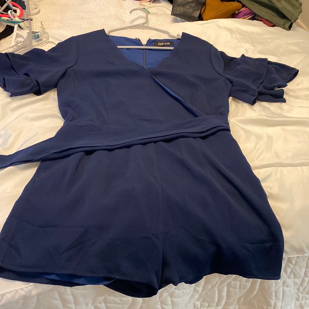 Navy Blue Fabrik Romper - size S/M